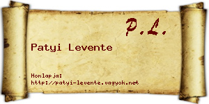 Patyi Levente névjegykártya