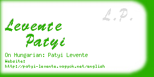 levente patyi business card